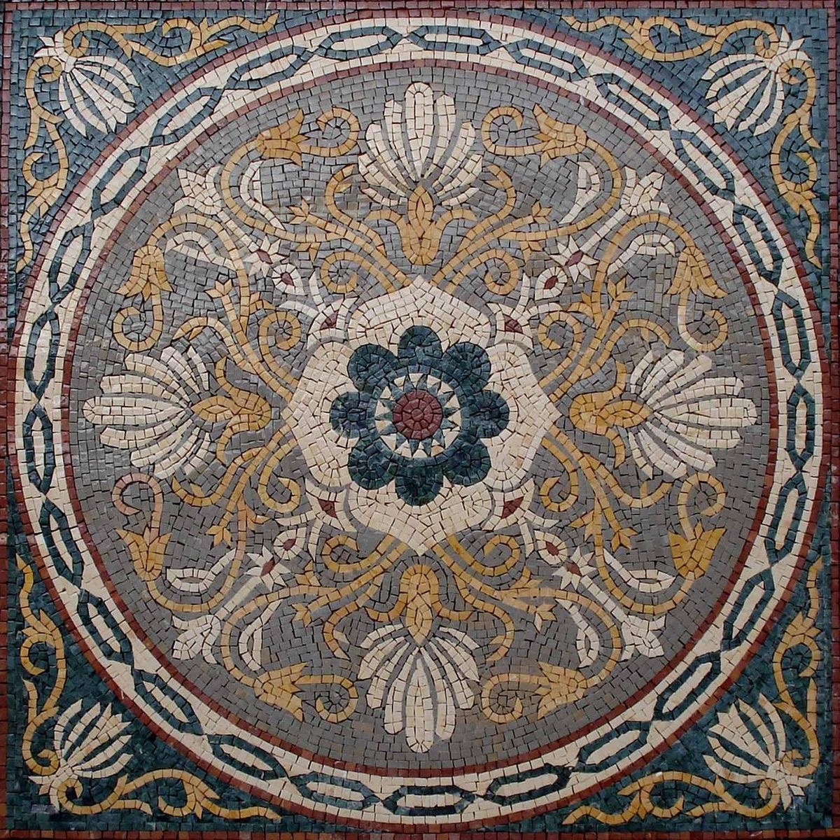 Artistic mosaic tile pendant handmade of artistic marble stone